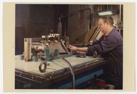 Assemblage van gasturbine geproduceerd door ACEC-Westinghouse in Gent